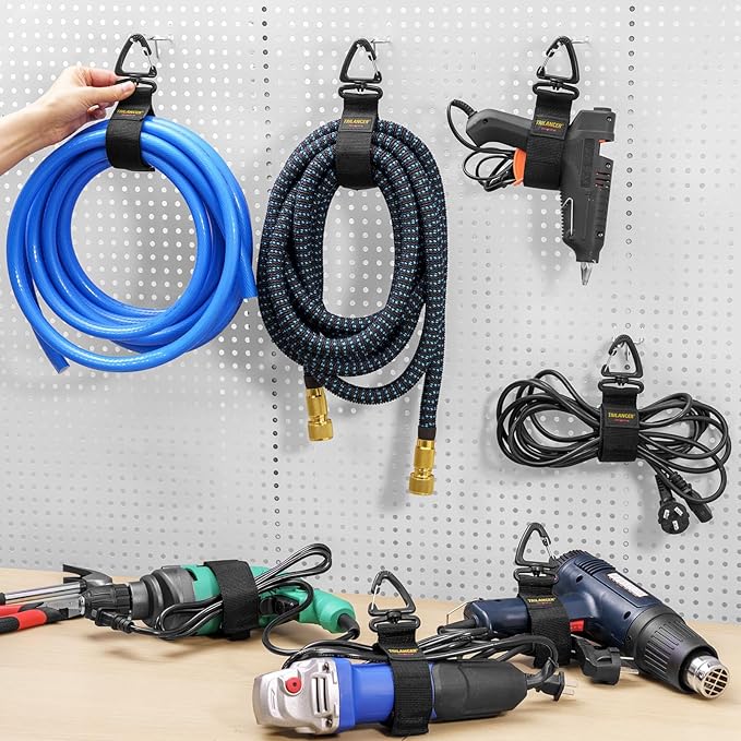 Extension Cord Organizer and Hanger, Trilancer Hook-and-Loop Storage Straps - Image 4