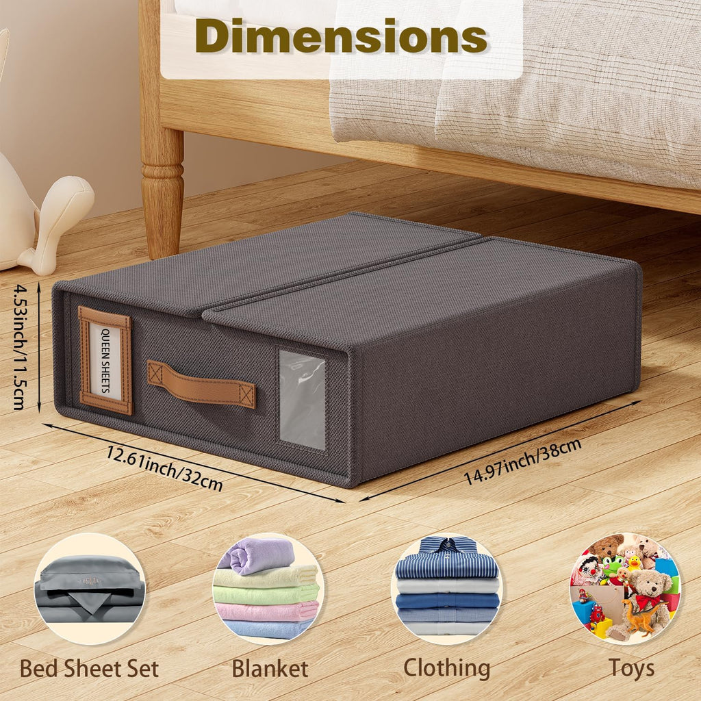 Bed Sheet Organizers and Storage (4 Pack, Queen & King Size)