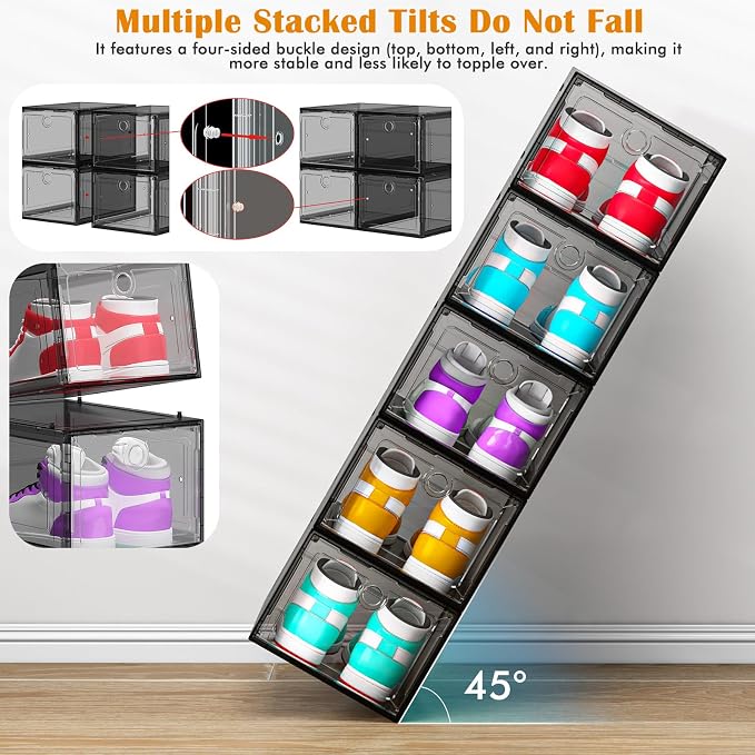 6 Pack Upgrade Harder Shoe Organizer, Shoe Storage - Image 3