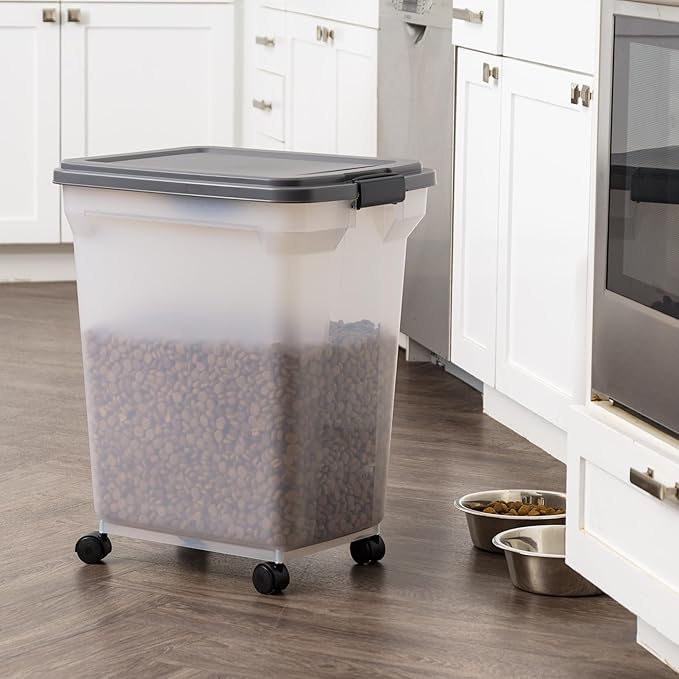 IRIS USA Dog Food Storage Container 40 lbs, Attachable Wheels, & Included Scoop - Image 4