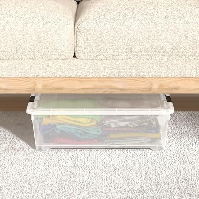 Sandmovie 4-Pack 25 Qt Plastic Under Bed Storage Organizer Bin - Image 6