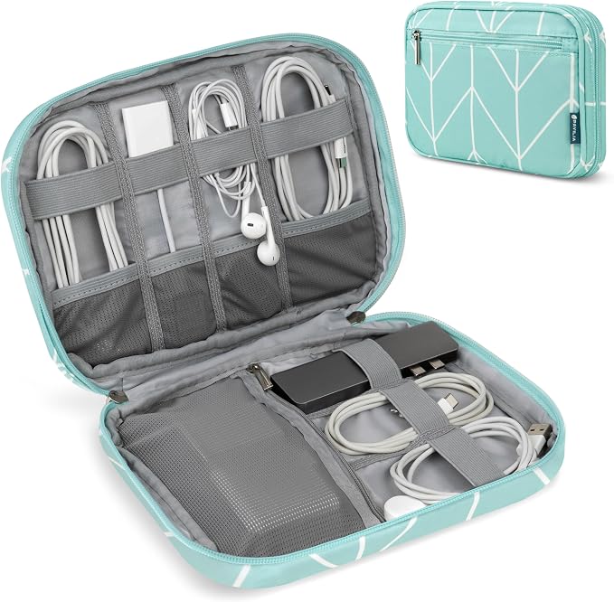 PAVILIA Soft Electronic Organizer Travel Case, Travel Cord Organizer Bag by PAVILIA