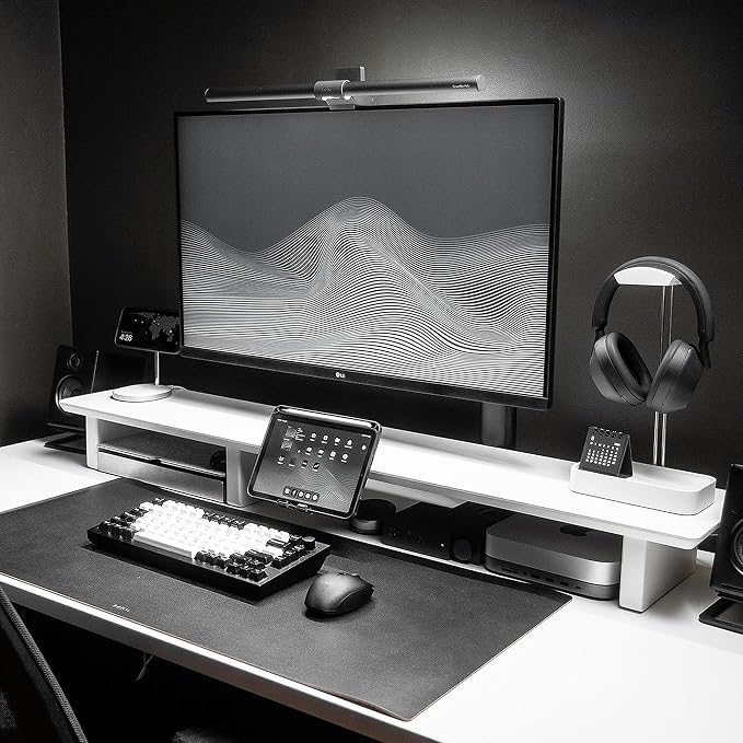 Raico Desk Cockpit Shelf Monitor Stand System Dual Screen Setup Wood Large Desk - Image 4