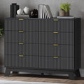 Fluted 8 Drawer Tall Dresser, 47.2" Wide Modern Boho Chest of Drawers, Wooden by BORNOON