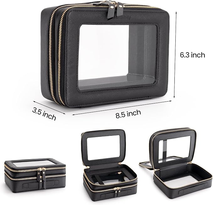 Aveniee Clear Makeup Bags, Double Layer Cosmetic Bags - Image 2