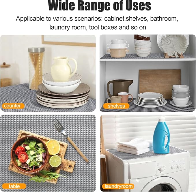 Songrey Non-Adhesive Drawer and Shelf Liner, Non Slip Cabinet Liners, Protect - Image 6