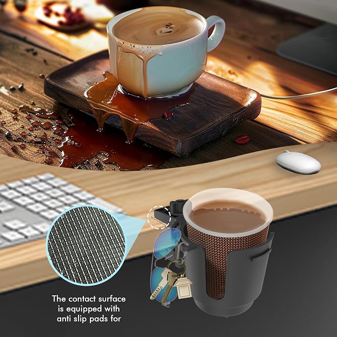 Desk Cup Holder, Anti-Spill Table Cup Holder - Image 6