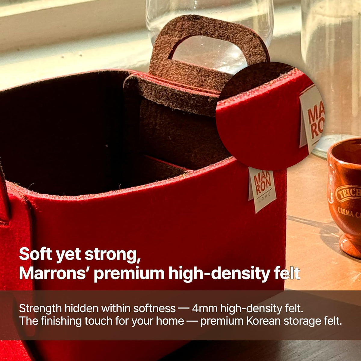 Collapsible Felt REDCHOCO Storage Bin Small 7.1"x5.1"x5.1" – Foldable