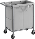 SONGMICS Laundry Basket with Wheels, 2-Section Rolling Laundry Hamper, 37 by SONGMICSbySONGMICSHOME