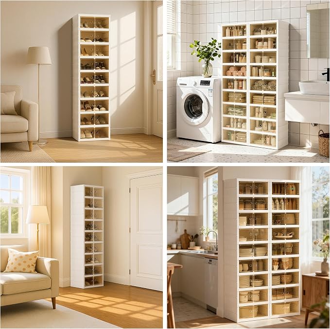 Foldable Shoe Organizer Storage Box, Portable Extra Large Folding Shoe Rack - Image 7