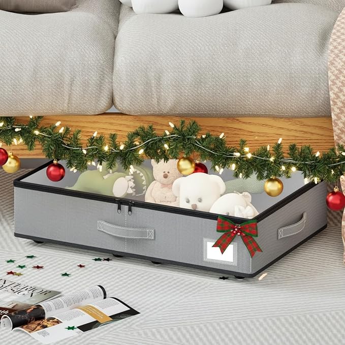 Under Bed Storage with Wheels, No Assemble Required 5.5 inches height grey - Image 5
