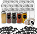 24Pcs Spice Jars with Label, 4oz Empty Square Seasoning Containers