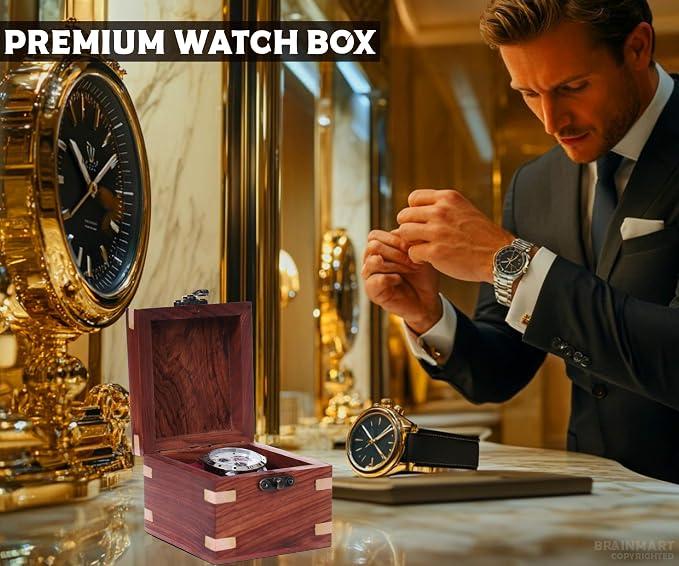 Wooden Watch Box for Men & Women, Luxury Watch Organizer & Display Case - Image 2