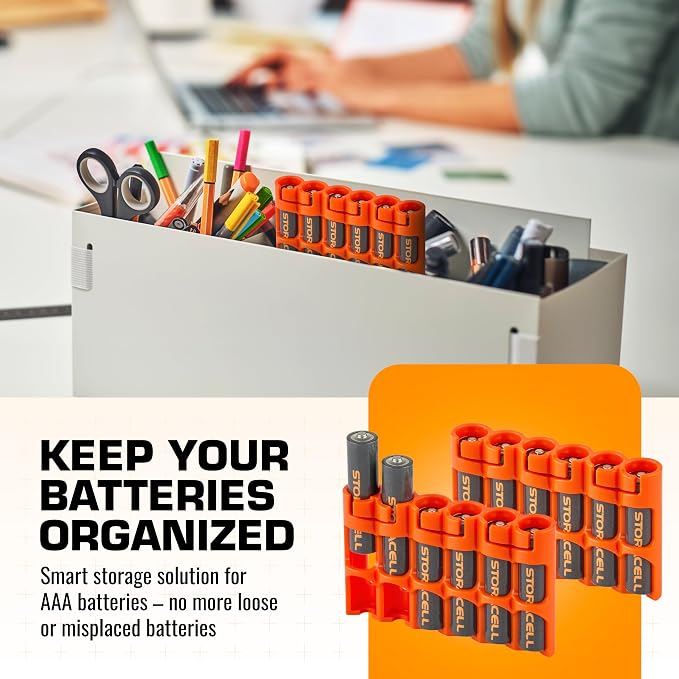 Storacell Slimline AAA-6 Battery Storage Caddy and Dispenser, Holds 6 AAA - Image 2