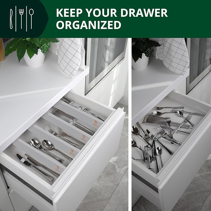 ROYAL CRAFT WOOD Adjustable Bamboo Drawer Dividers Organizers - Image 8