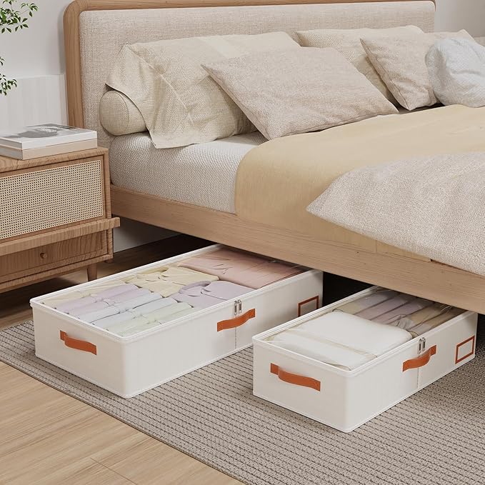 Yawinhe Under Bed Storage, 4 Pack Closet Organizers, Collapsible Container Bags - Image 3