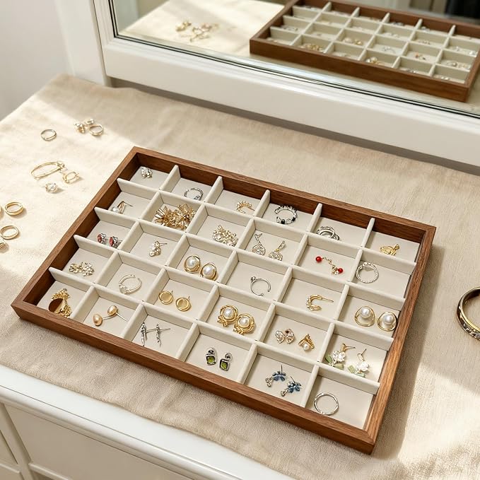 Large Jewelry Trays for Drawers Stackable Velvet Jewelry Display for Vendors - Image 4