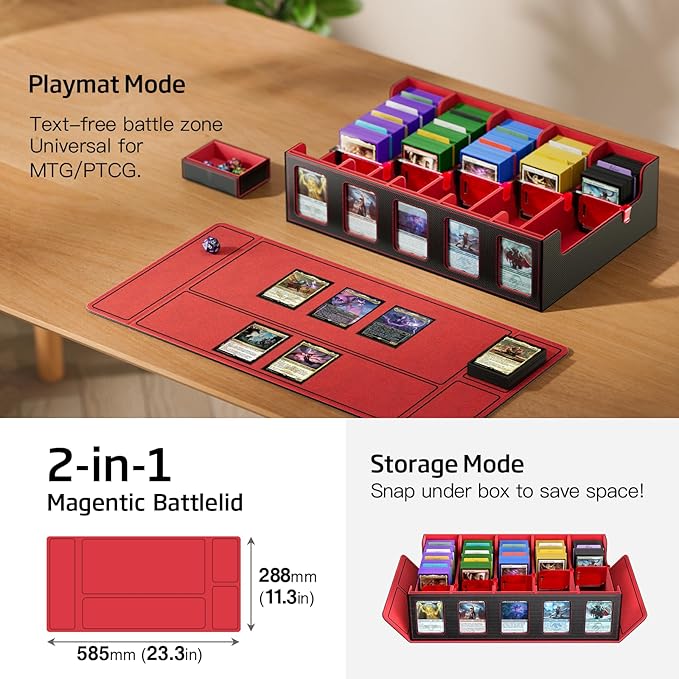 Trading Card Storage Box 5-Row 3900+ Capacity, TCG MTG Card Case - Image 6