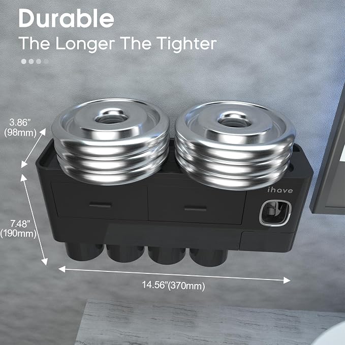 iHave Toothbrush Holders for Bathrooms, 4 Cups Toothbrush Holder Wall Mounted - Image 4
