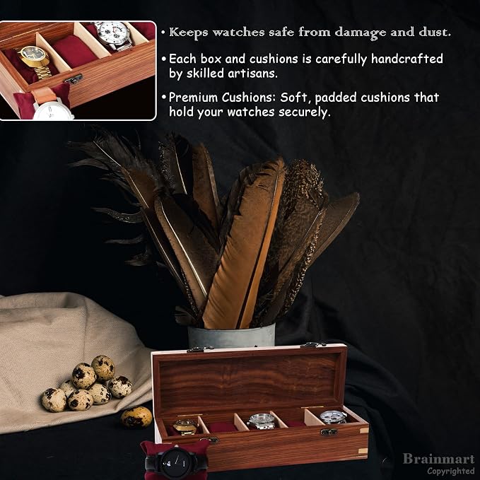 Wooden Watch Box for Men & Women, Watch Organizer & Display Case, Premium - Image 3