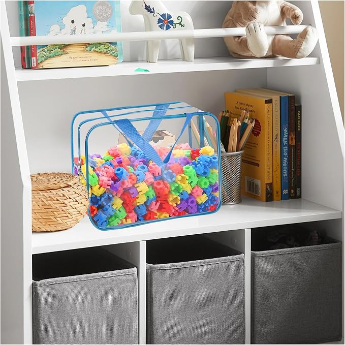 8 Packs 8 Colors Large Toy Storage Bags, Reusable Clear PVC Board Game Storage - Image 7