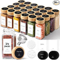ComSaf Spice Jars with Label 4 oz 24Pcs, Glass Spice Jars with 6 Extra Shaker by ComSaf
