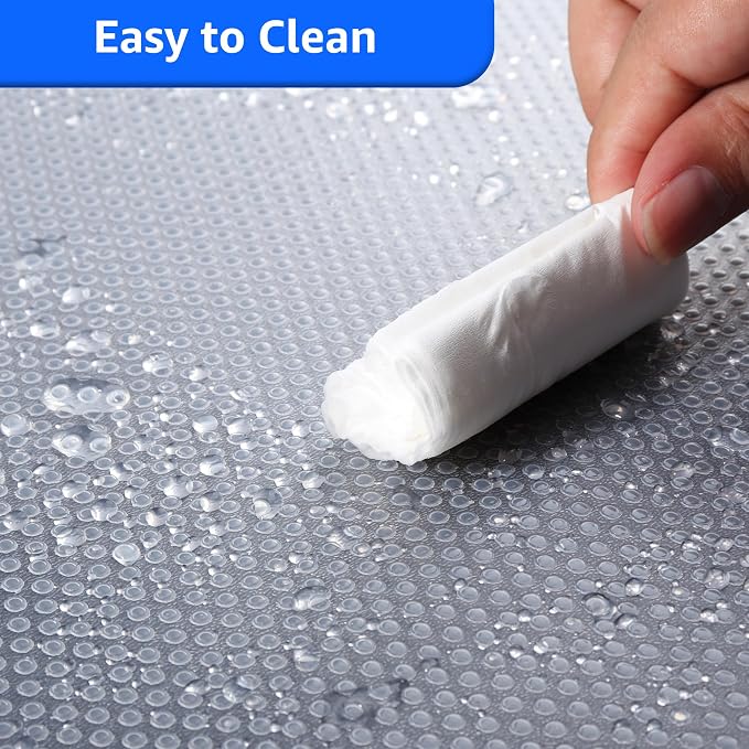 PABUSIOR Clear Cabinet Shelf Liner: Waterproof Bathroom Drawer Mat 17.7 x 96 - Image 6