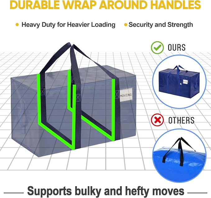 VENO 4 Pack Moving Bags, Upgraded Heavy Duty, Moving Boxes Alternative - Image 4