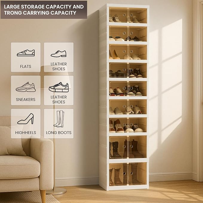 Foldable Shoe Organizer Storage Box, Portable Extra Large Folding Shoe Rack - Image 5