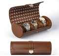 DUKWIN Watch Roll for 3 Watches, Vegan Leather Travel Watch Case Organizer by DUKWIN