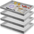 4 Pack Gray Velvet Stackable Jewelry Tray Showcase Display by AojSup