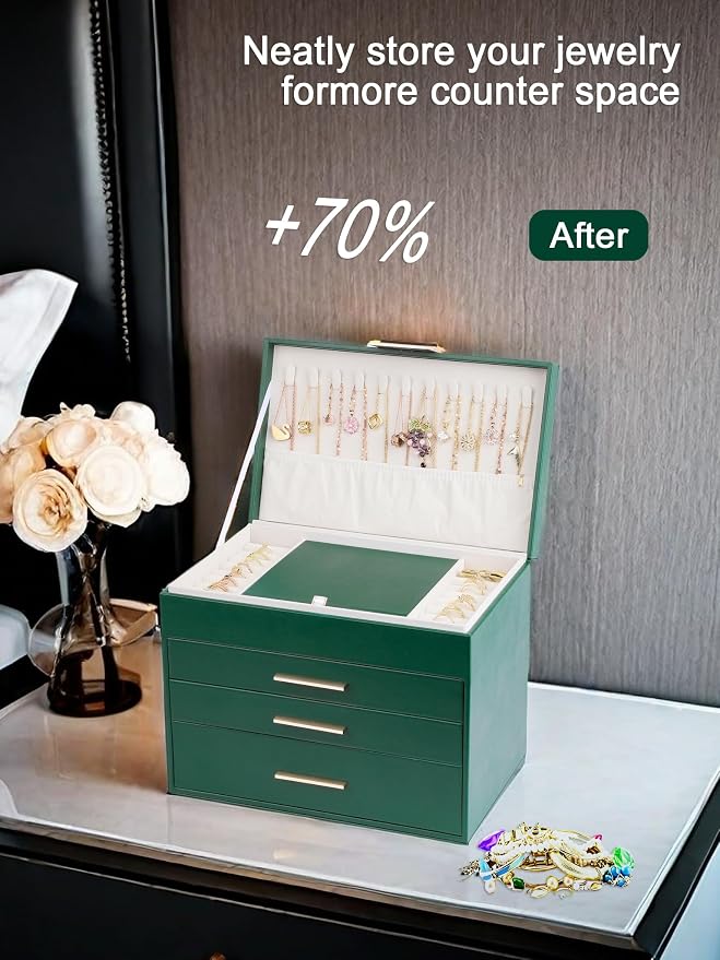 BOOVO Jewelry Boxes for Women, 5 Layer Jewelry Organizer - Image 6