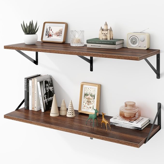 Deep Floating Shelves Wall Mounted, Living Room, Office by Acovy