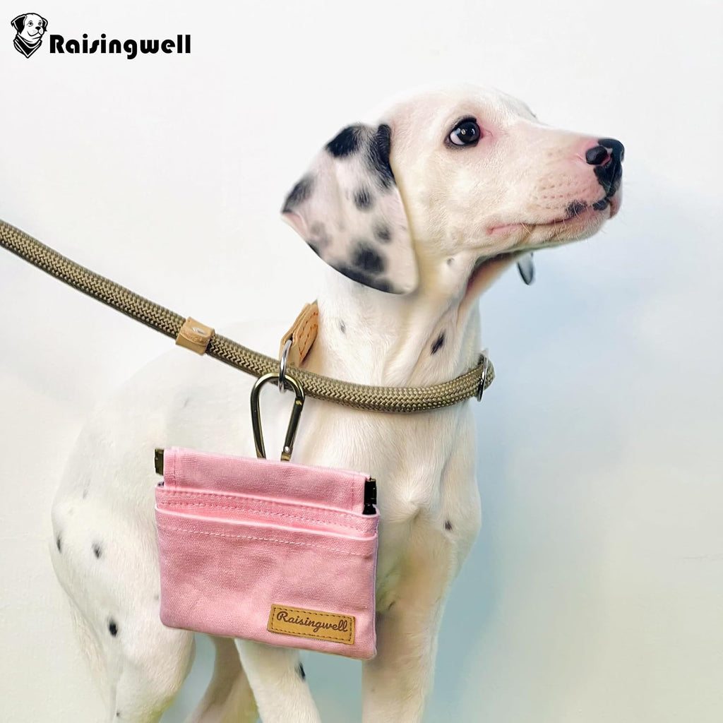 Raisingwell Pocket Sized Pet Training Pouch, Cotton Fabric, Hand Free