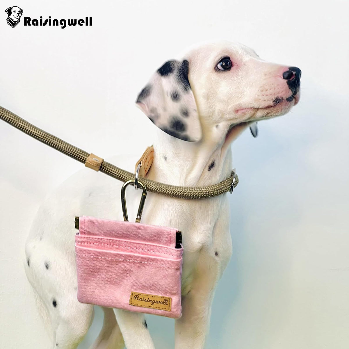 Raisingwell Pocket Sized Pet Training Pouch, Cotton Fabric, Hand Free
