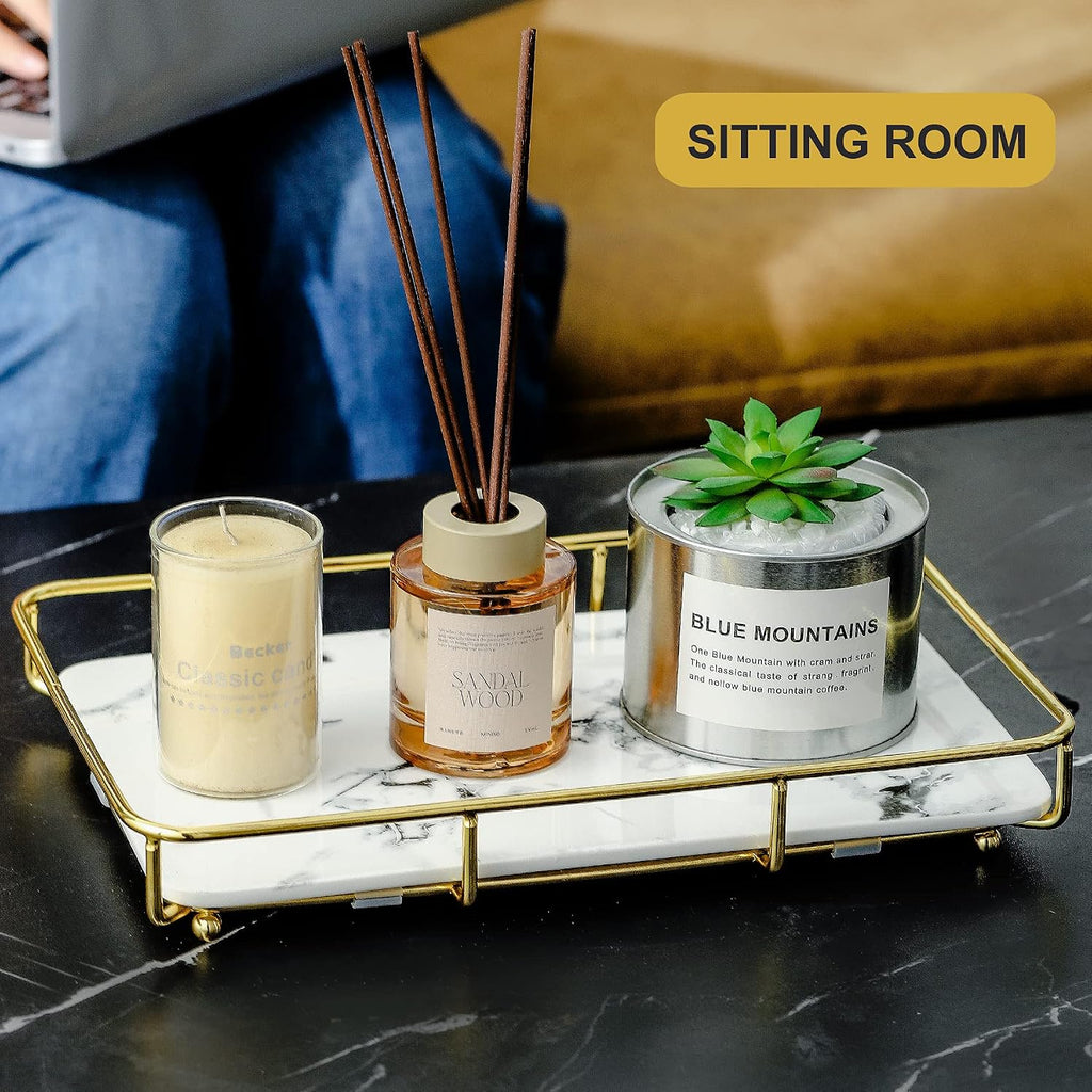 Dobbyby Vanity Tray Makeup Organizer Cosmetics Storage Bathroom