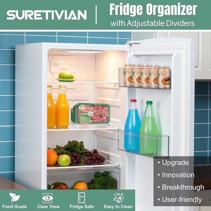 Freezer Organizer 12” Visible Fridge Organizer Rack - Image 2