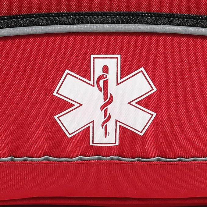 Empty Red First Responder Bag On Call Trauma Bag EMT First Aid Carrier - Image 5