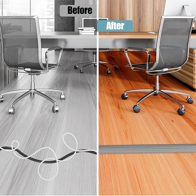 Floor Cord Cover Self Adhesive Cord Hider, 10FT Cable Management, Extension - Image 5