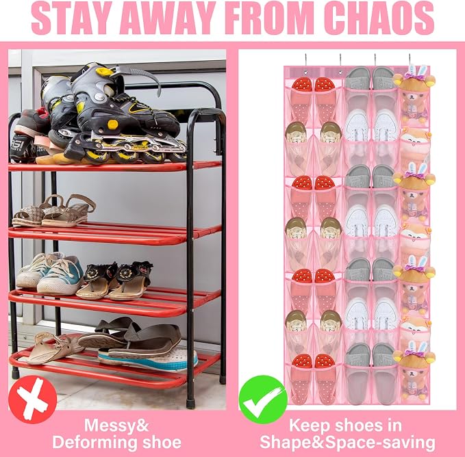 Windyun 2 Pcs 70 Large over The Door Shoe Organizer Hanging Shoe Rack - Image 2