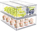 MineSign Set of 3 Stackable Refrigerator Organizer Bins Pull-Out Drawers by MineSign