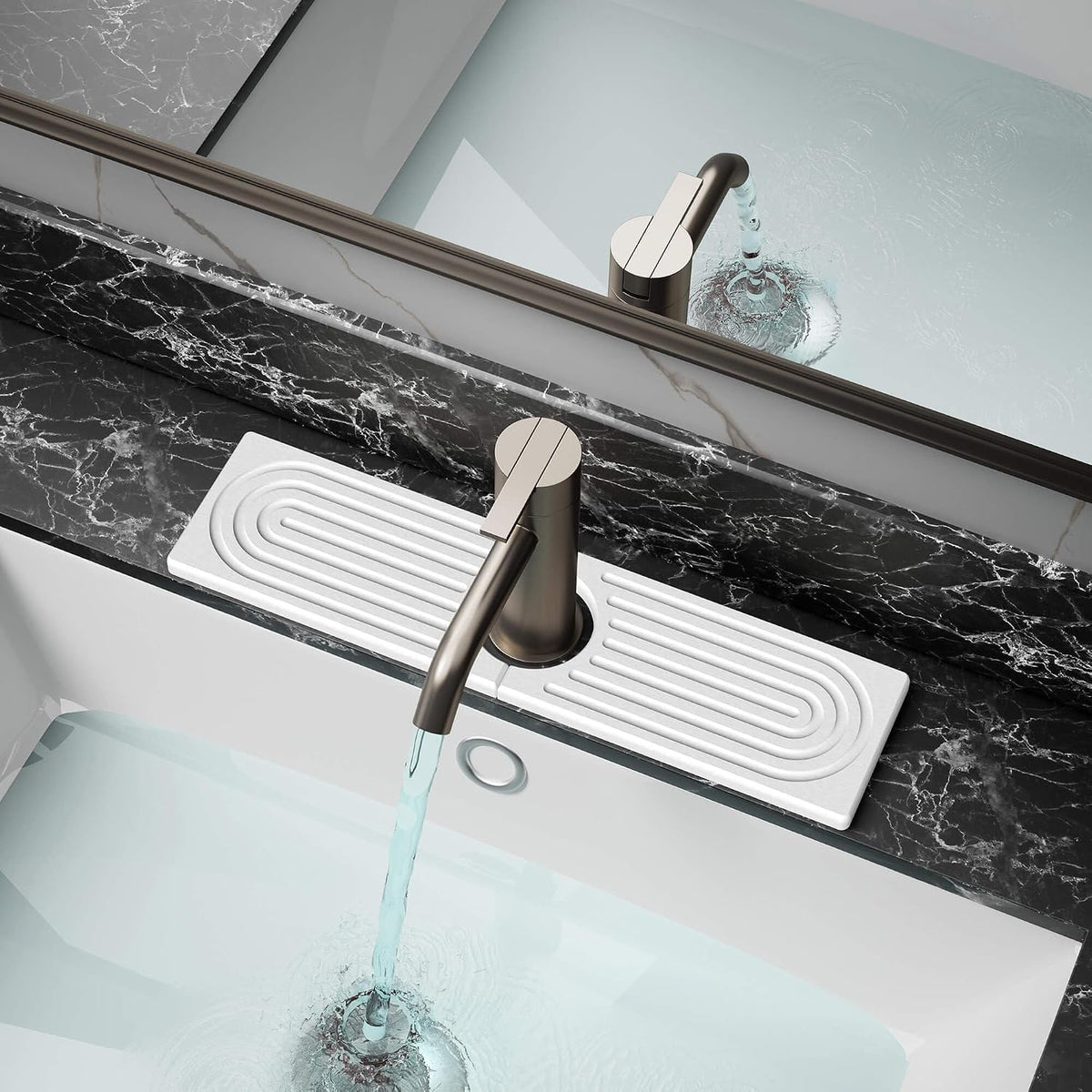 DK177 Faucet Mat for Kitchen Sink - Water Absorbing Stone Tray for