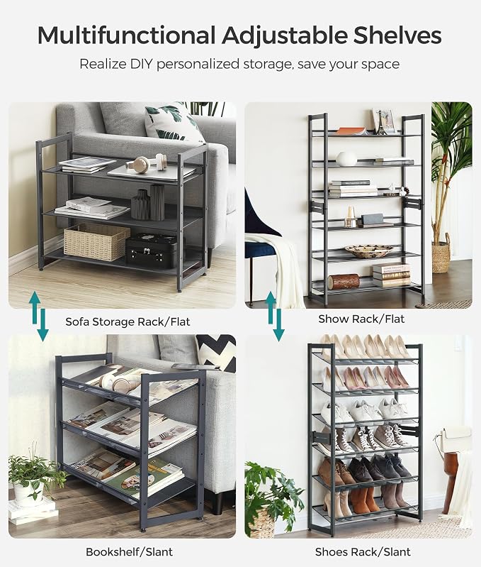 SONGMICS Shoe Rack, 6-Tier Shoe Organizer, Metal Rack - Image 6