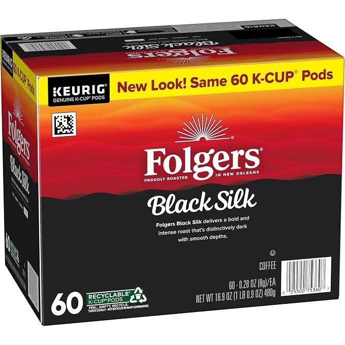 Folgers Black Silk Coffee, Dark Roast, Keurig K-Cup Pods - Image 4
