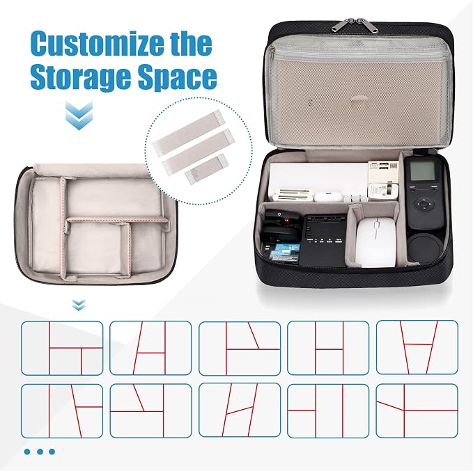 SELLYFELLY Electronics Travel Organizer, Double Layer Cable Organizer Bag - Image 5