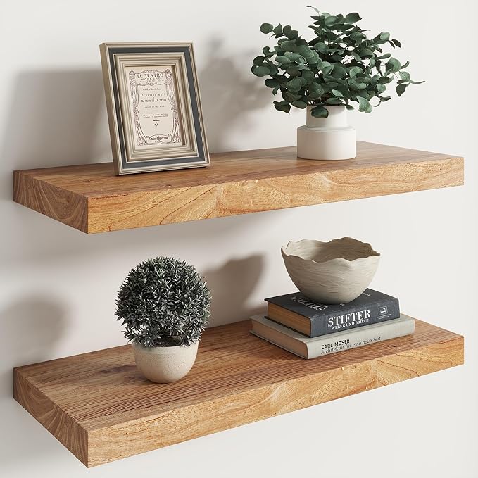 RICHFOCUS Elm Floating Shelves for Wall by Unknown