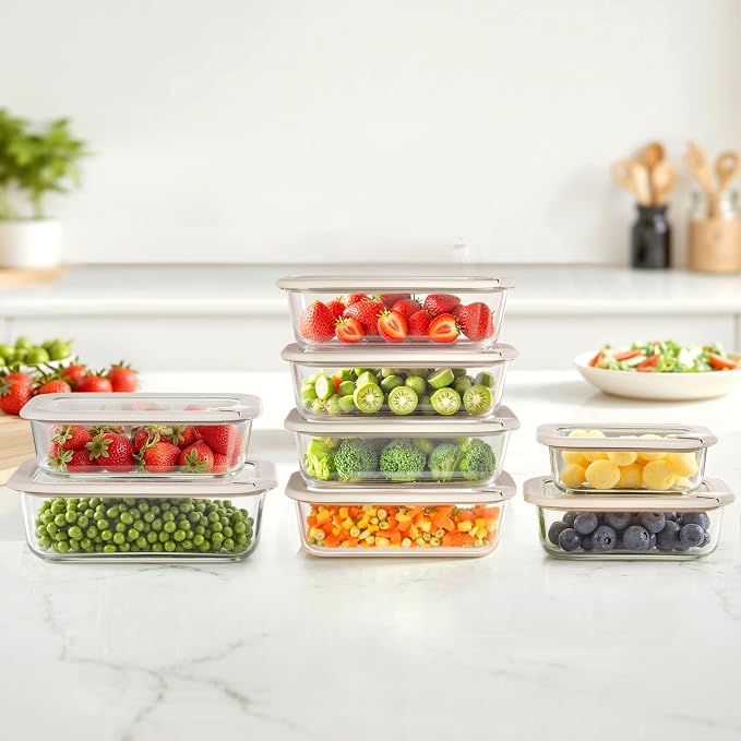 Glass Food Containers with Glass Lid, Microwave Safe Food Storage Container Set - Image 6
