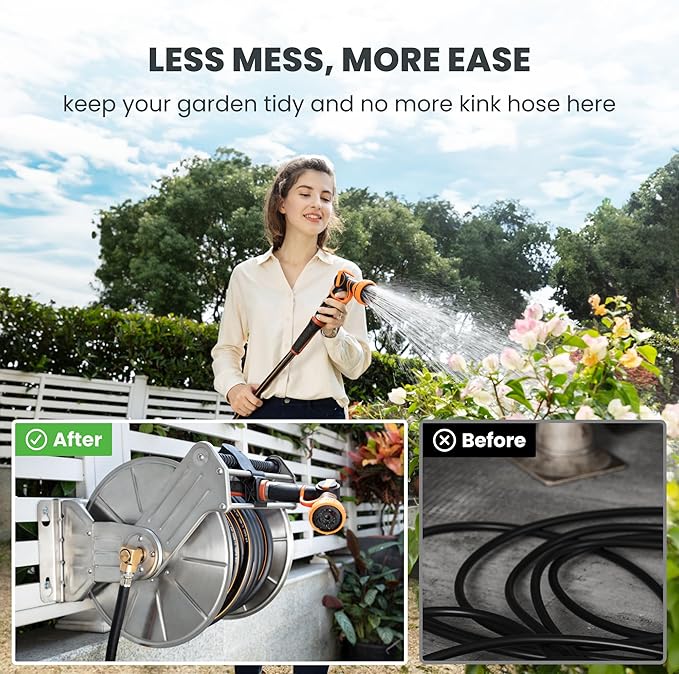 Giraffe Tools Stainless Steel Garden Hose Reel - Image 3