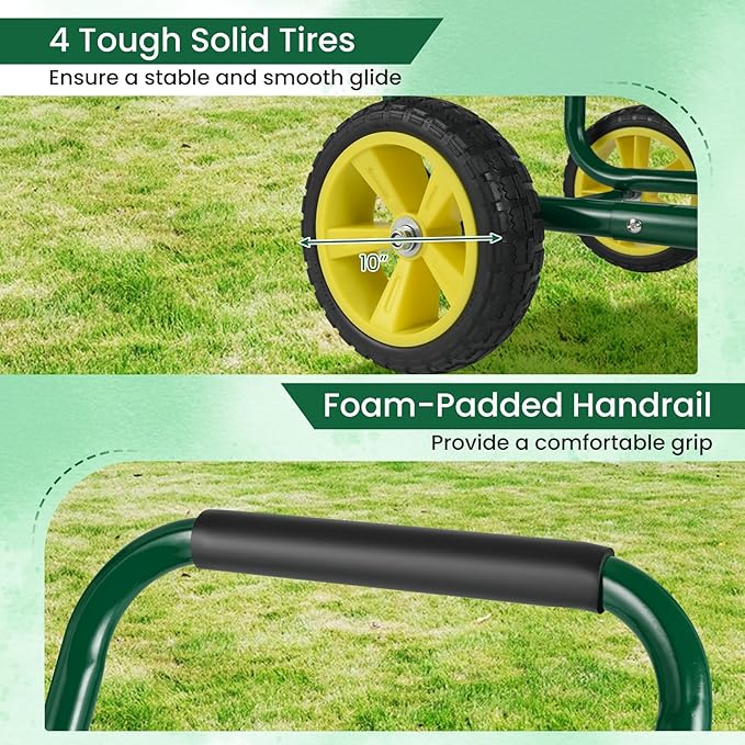Goplus Garden Hose Reel Cart, 300 FT of 5/8" Large Capacity, Heavy-Duty Metal - Image 5