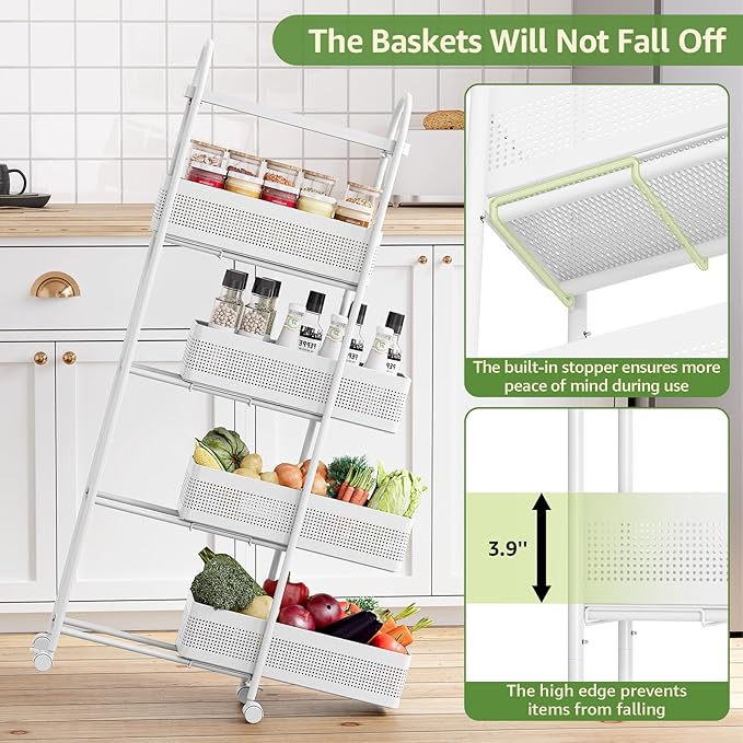 KINGRACK 5-Tier Slim Storage Cart - Image 4